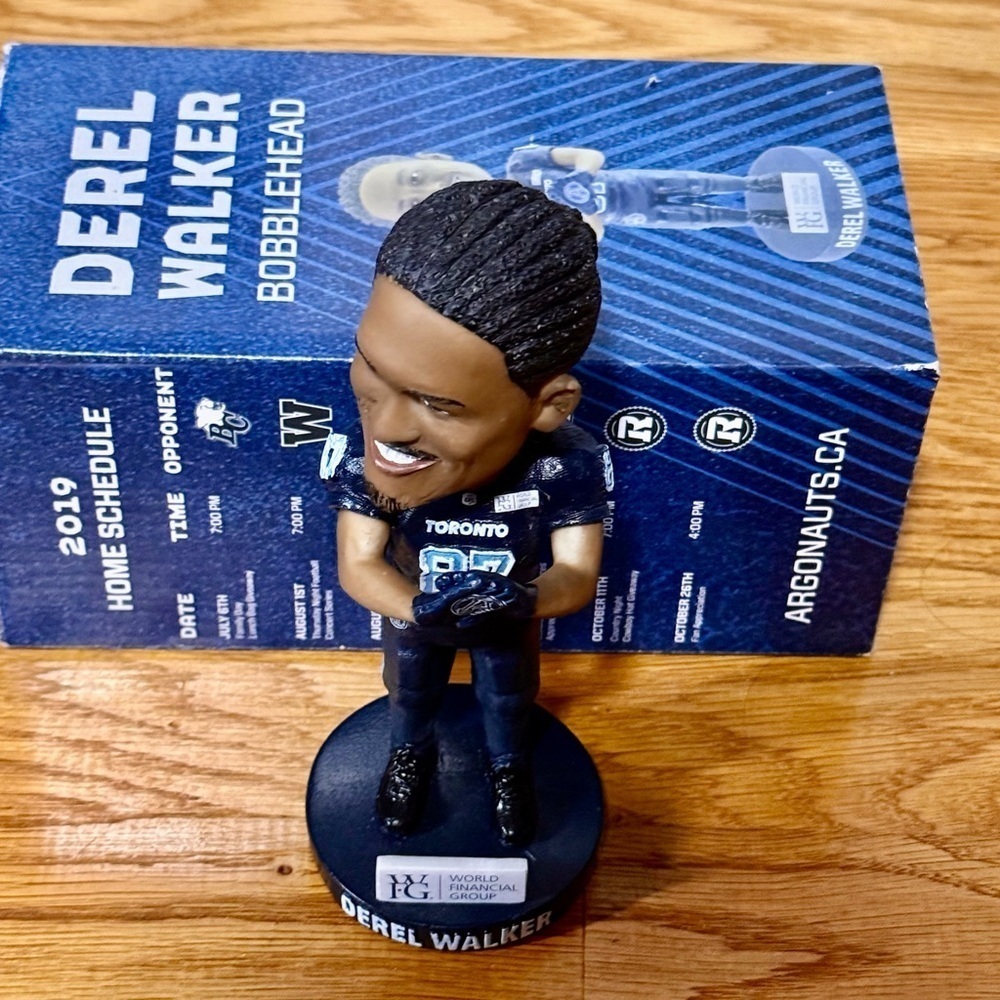 2019 Derel Walker CFL Toronto Argonauts Bobble Head​​​​​